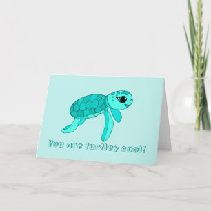 Turtley cool baby sea turtle card
