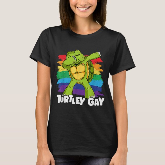Turtley Gay Pride Rainbow Flag LGBT Community LGBT T-Shirt (Front)