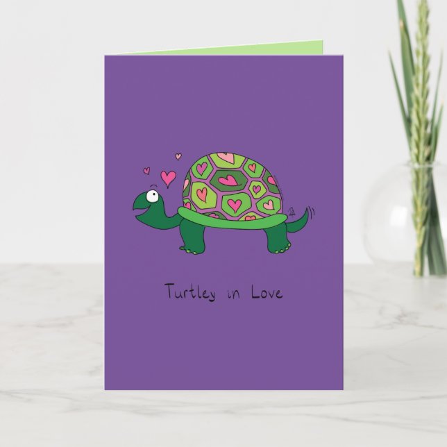 Turtley in Love - Valentine's Greeting Card (Front)