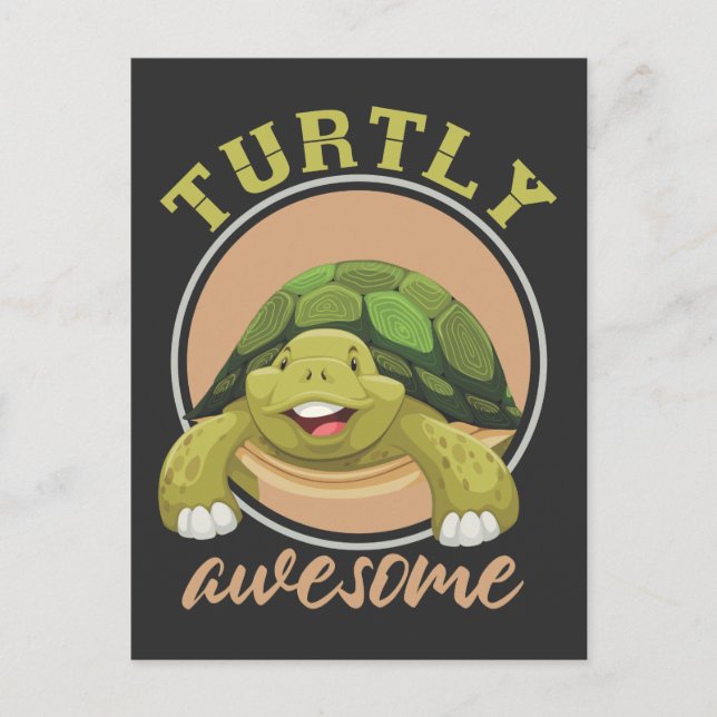 Turtly Awesome Reptile Aquarium Cute Sea Turtle Postcard (Front)