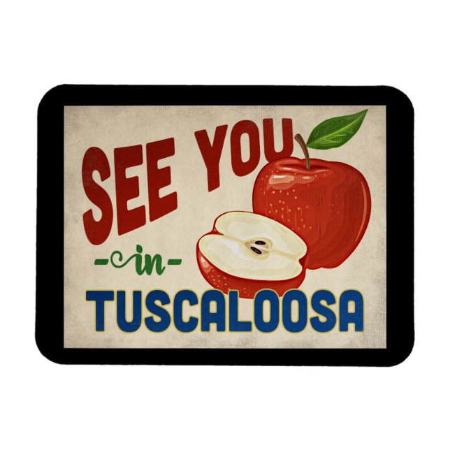 Tuscaloosa Alabama Apple - Vintage Travel Magnet (Horizontal)