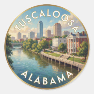 Tuscaloosa Alabama Southern City Travel Classic Round Sticker