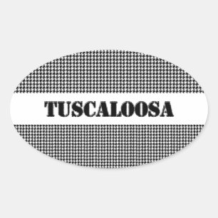 Tuscaloosa with Houndstooth (By MG Dezigns) Oval Sticker
