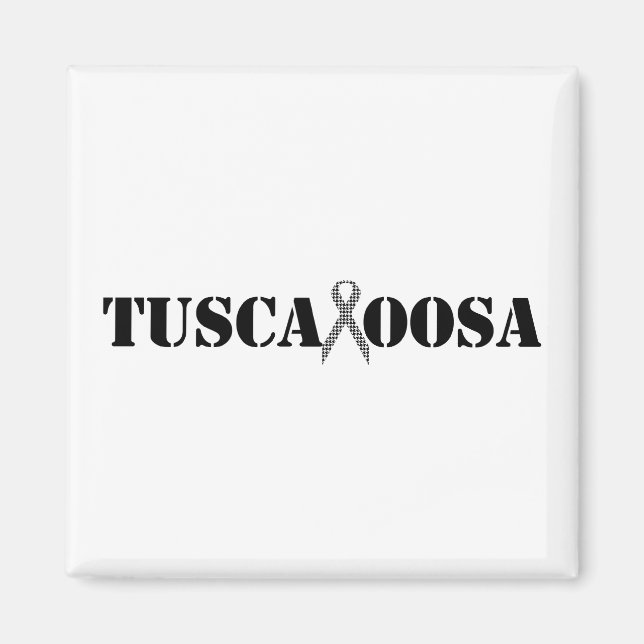 Tuscaloosa with Houndstooth Support Ribbon Magnet (Front)