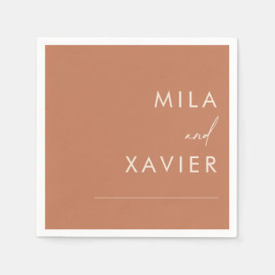 Tuscan Amber   Modern Minimal Wedding Napkins