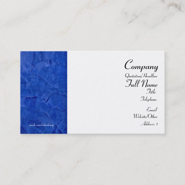 Tuscan Blue Business Cards (Front)
