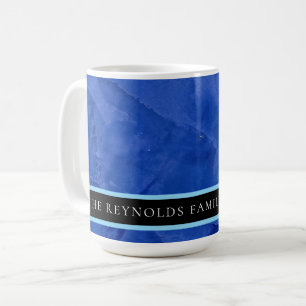 Tuscan Blue Venetian Plaster Custom Monogram Mug