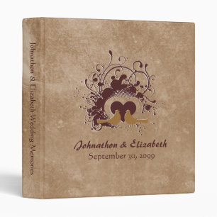 Tuscan Brown Love Birds Wedding Album Binder