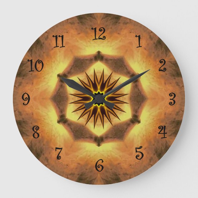 Tuscan Colours ~ Gold, Russet, White 72  Large Clock (Front)