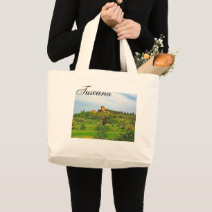 Tuscan Countryside Large Tote Bag