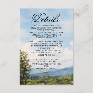 Tuscan Countryside Scenery Wedding Details Enclosure Card