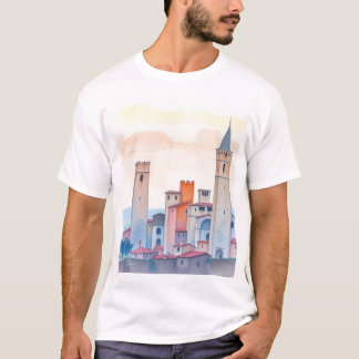 Tuscan Dreams : T-shirt San Gimignano Watercolor