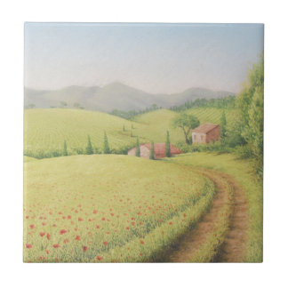 Tuscan Farmhouse, Italy in Pastel Ceramic Tile