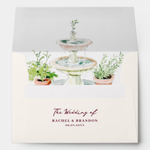 Tuscan Garden Floral Wedding Invitation Envelope