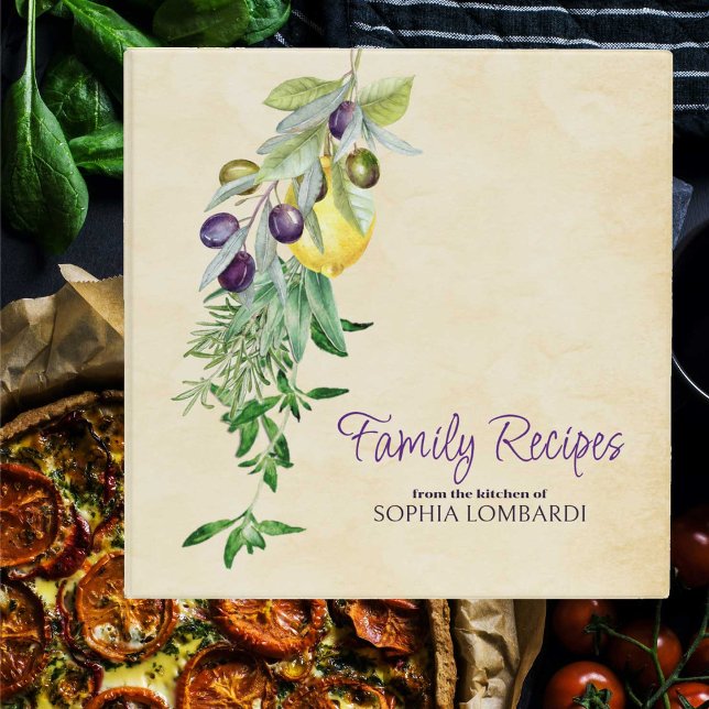 Tuscan Herbs Lemons Olives Recipe Organizer Binder (Creator Uploaded)
