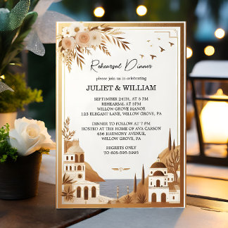 Tuscan Italian Coffee Sorrento Rehearsal Dinner Invitation