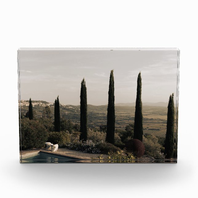 Tuscan landscape hidden behind cypresses (2024) photo block (Front)