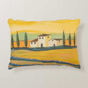 Tuscan landscape, private painter, acrylic paintin accent pillow
