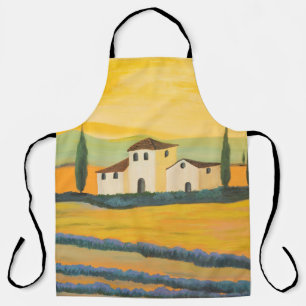 Tuscan landscape, private painter, acrylic paintin apron