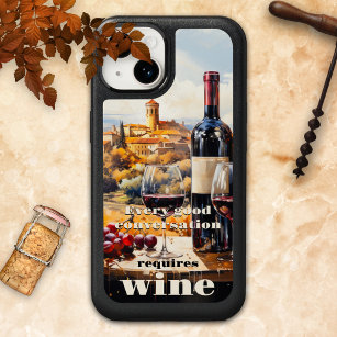Tuscan Landscape Quote Wine  iPhone 15 Case
