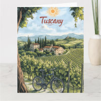 Tuscan Landscape with Vineyards and a Bicycle