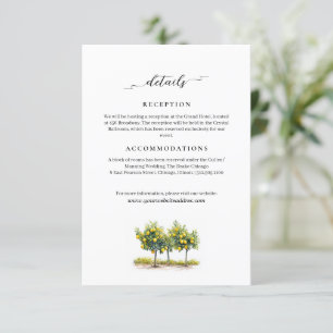 Tuscan Lemon Summer Wedding Information Enclosure Card