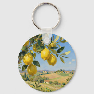 Tuscan Lemon Tree Landscape Keychain