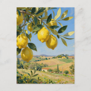 Tuscan Lemon Tree Landscape Postcard