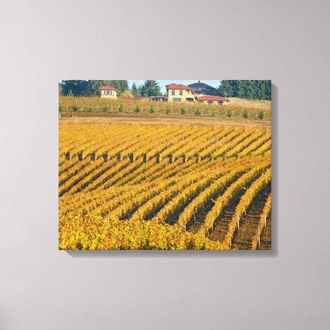 Tuscan-looking Black Walnut Inn above the Canvas Print (Front)