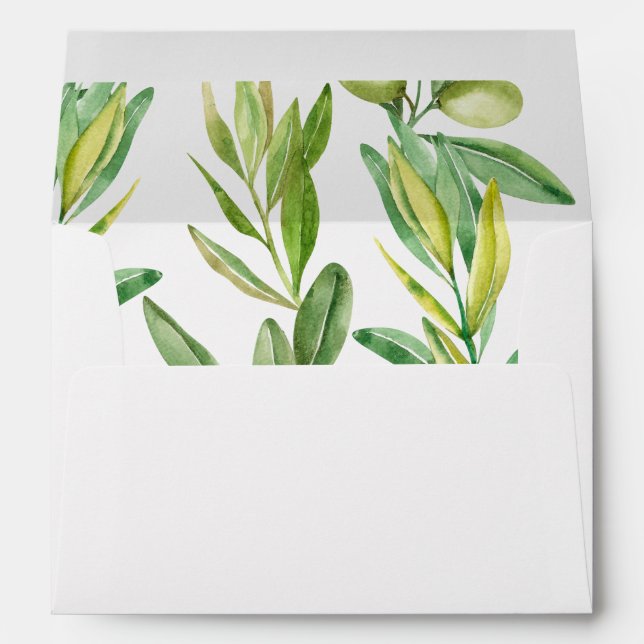 Tuscan Olive Personalized Return Address Envelope (Back (Bottom))
