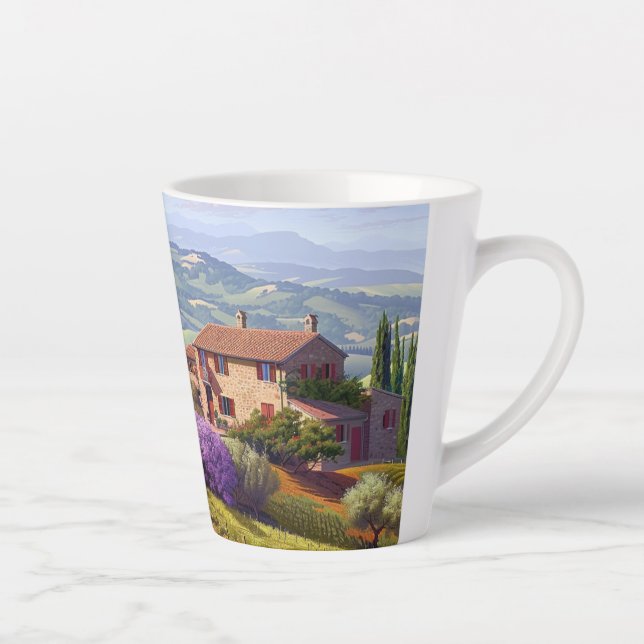 Tuscan Scene 3 Latte Mug (Right)