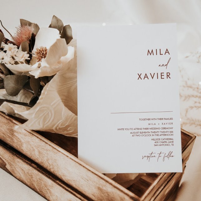 Tuscan Sienna | Modern Minimal Wedding Invitation (Creator Uploaded)