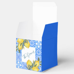Tuscan Tile Watercolor with Lemon  Favor Box