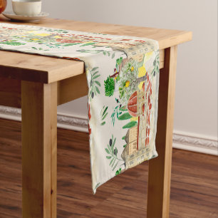Tuscan,Tuscany,Italy,olives,lemons, Short Table Runner