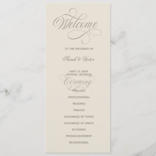 Tuscan Valla Calligraphy double side program card 