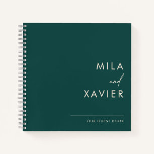 Tuscan Verde Modern Minimal Wedding Guest Book