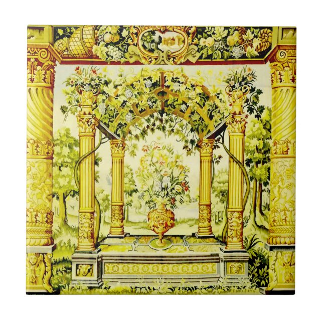 Tuscan View Grape and Vines Tile (Front)