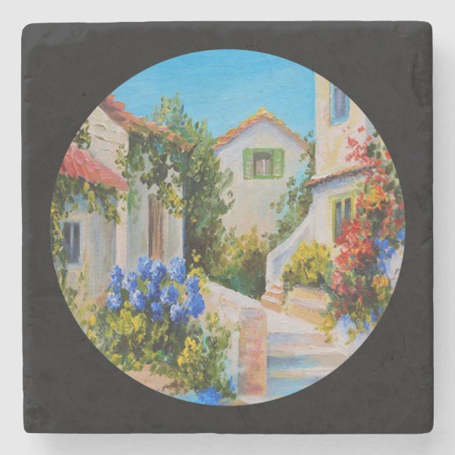 Tuscan Villa Fine Art Stone Coaster (Front)