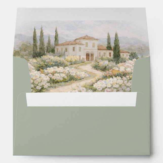 Tuscan Villa Wedding Invitation Envelope (Back (Bottom))