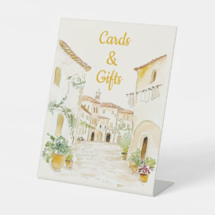 Tuscan Village Bridal Cards and Gifts Pedestal Sign