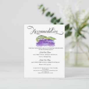 Tuscan Vineyard Wedding Accommodation Card