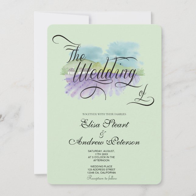 Tuscan Vineyard wedding Invitation (Front)