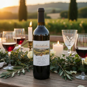 Tuscan Vineyard Wedding    Italian Countryside Wine Label
