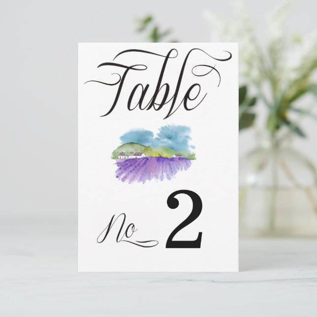 Tuscan Vineyard Wedding Table Numbers (Standing Front)