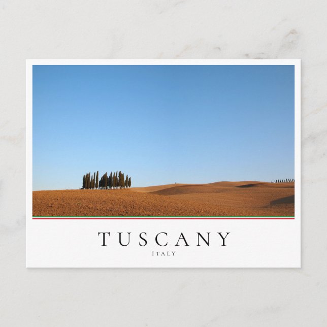 Tuscany autumn landscape with cypresses postcard (Front)