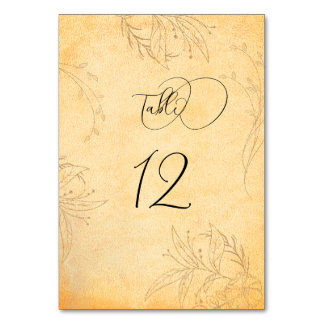 Tuscany Autumn Texture Tracery Table Number