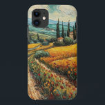 Tuscany countryside Italy van Gogh style Case-Mate iPhone Case<br><div class="desc">a beautiful painting in van Gogh style of the Tuscany countryside in Italy</div>