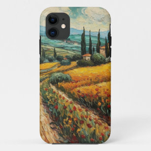 Tuscany countryside Italy van Gogh style Case-Mate iPhone Case