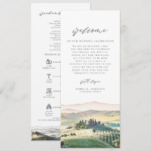 TUSCANY Destination Welcome Letter Timeline Menu