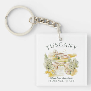 Tuscany Florence Italy – Serene Summer Landscape Keychain
